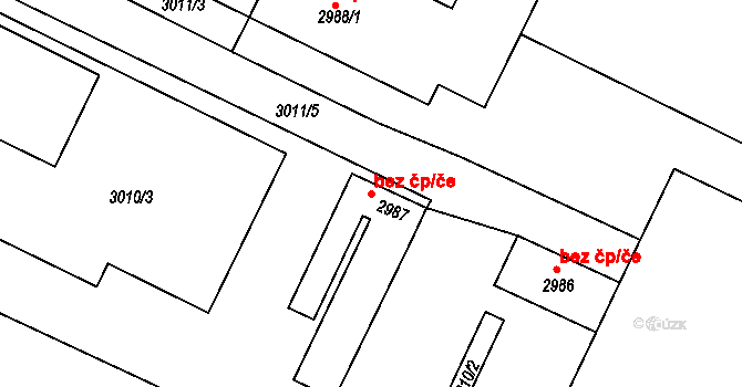 Bystřice nad Pernštejnem 44163533 na parcele st. 2987 v KÚ Bystřice nad Pernštejnem, Katastrální mapa