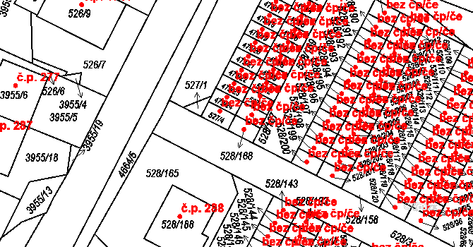 Chotěboř 44545533 na parcele st. 528/168 v KÚ Chotěboř, Katastrální mapa