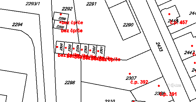 Mimoň 45876533 na parcele st. 2301 v KÚ Mimoň, Katastrální mapa