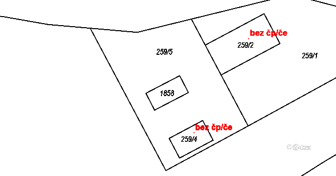Tetín 48885533 na parcele st. 259/3 v KÚ Tetín u Berouna, Katastrální mapa