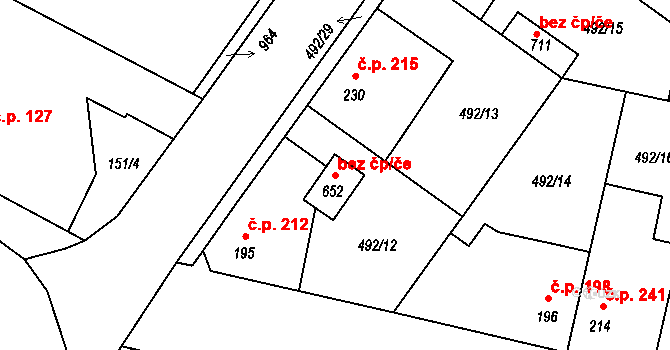Libice nad Cidlinou 48989533 na parcele st. 652 v KÚ Libice nad Cidlinou, Katastrální mapa