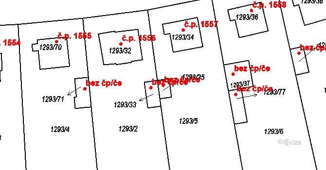 Roudnice nad Labem 50313533 na parcele st. 1293/35 v KÚ Roudnice nad Labem, Katastrální mapa