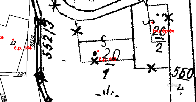 Ruprechtice 153, Meziměstí na parcele st. 20/1 v KÚ Ruprechtice u Broumova, Katastrální mapa