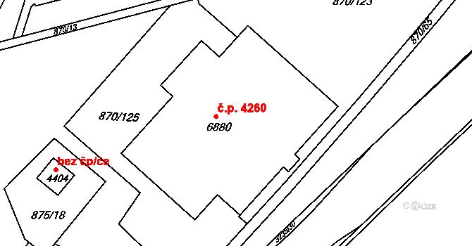 Kroměříž 4260 na parcele st. 6880 v KÚ Kroměříž, Katastrální mapa