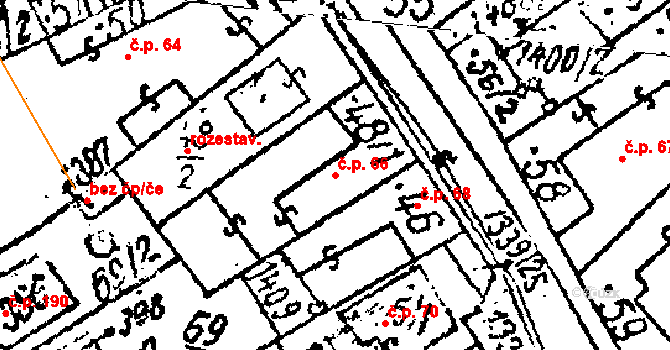 Prosiměřice 66 na parcele st. 48/1 v KÚ Prosiměřice, Katastrální mapa