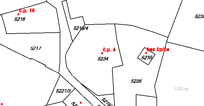 Okrouhlice 4, Benešov na parcele st. 5234 v KÚ Benešov u Prahy, Katastrální mapa