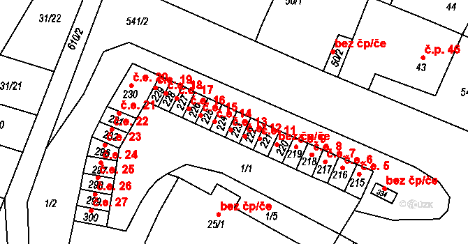 Dobříň 14 na parcele st. 224 v KÚ Dobříň, Katastrální mapa
