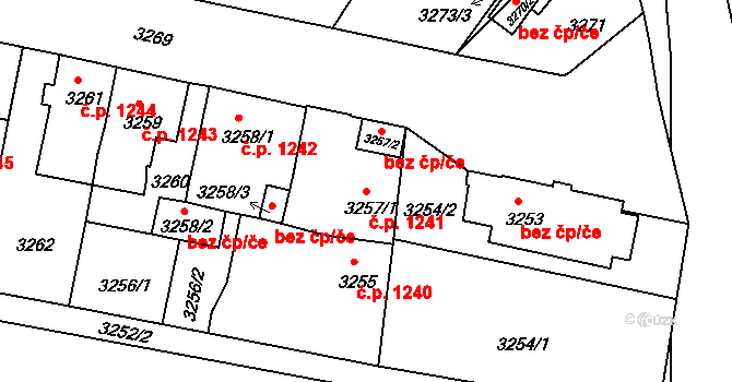 České Budějovice 6 1241, České Budějovice na parcele st. 3257/1 v KÚ České Budějovice 6, Katastrální mapa