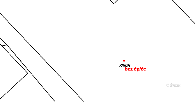 Lipník nad Bečvou 38120534 na parcele st. 735/5 v KÚ Lipník nad Bečvou, Katastrální mapa