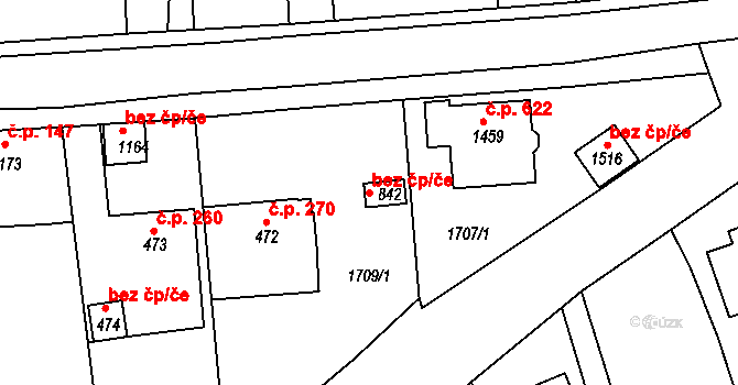 Velešín 44177534 na parcele st. 842 v KÚ Velešín, Katastrální mapa