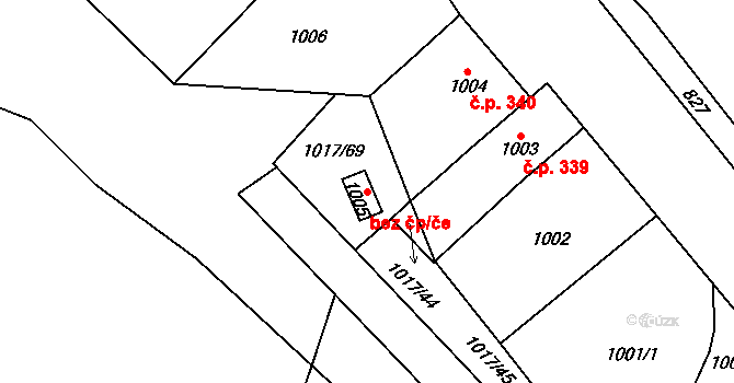 Ústí nad Labem 44756534 na parcele st. 1005 v KÚ Předlice, Katastrální mapa