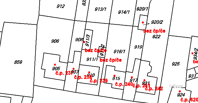Proboštov 45132534 na parcele st. 911/2 v KÚ Proboštov u Teplic, Katastrální mapa