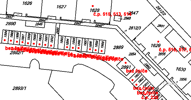 Brno 45520534 na parcele st. 1899 v KÚ Kohoutovice, Katastrální mapa