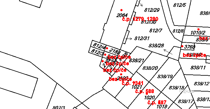 Hradec Králové 46376534 na parcele st. 2187 v KÚ Pražské Předměstí, Katastrální mapa