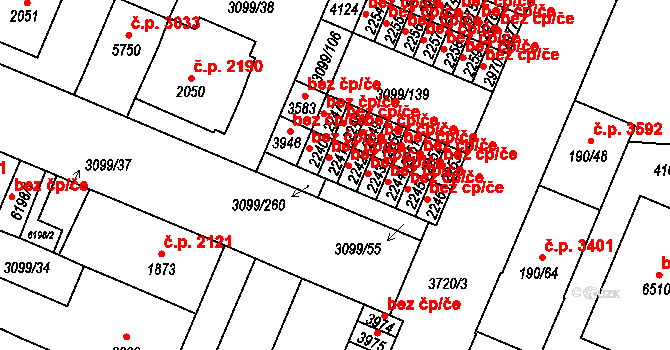 Břeclav 47215534 na parcele st. 2241 v KÚ Břeclav, Katastrální mapa
