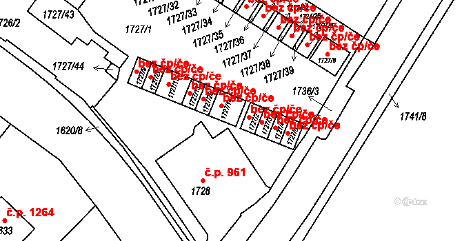 Tachov 49941534 na parcele st. 1727/14 v KÚ Tachov, Katastrální mapa