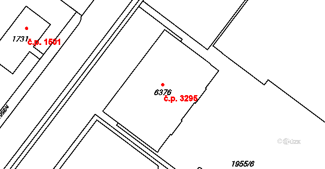 Šumperk 3295 na parcele st. 6376 v KÚ Šumperk, Katastrální mapa