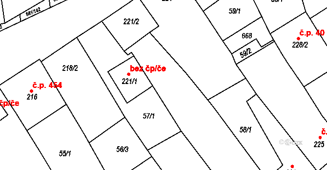 Vrbice 17 na parcele st. 220/2 v KÚ Vrbice u Velkých Pavlovic, Katastrální mapa