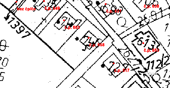 Kamenický Šenov 658 na parcele st. 746 v KÚ Kamenický Šenov, Katastrální mapa