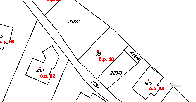 Chodovice 40, Holovousy na parcele st. 78 v KÚ Holovousy v Podkrkonoší, Katastrální mapa