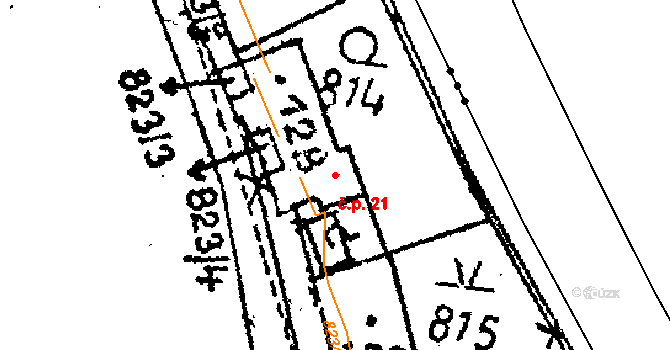 Dolní Rokytá 21, Rokytá na parcele st. 128 v KÚ Dolní Rokytá, Katastrální mapa