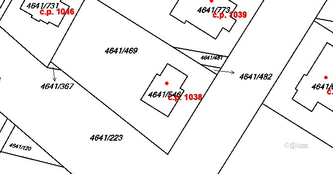 Velké Pavlovice 1038 na parcele st. 4641/546 v KÚ Velké Pavlovice, Katastrální mapa