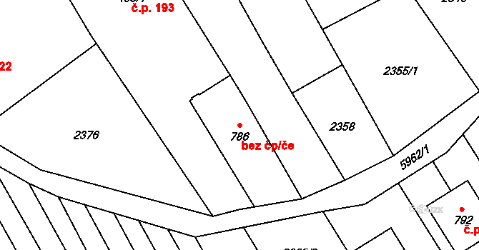 Javorník 38910535 na parcele st. 786 v KÚ Javorník nad Veličkou, Katastrální mapa