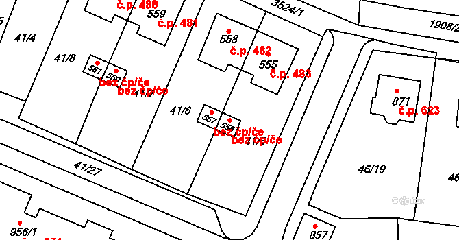 Lomnice nad Lužnicí 41032535 na parcele st. 556 v KÚ Lomnice nad Lužnicí, Katastrální mapa