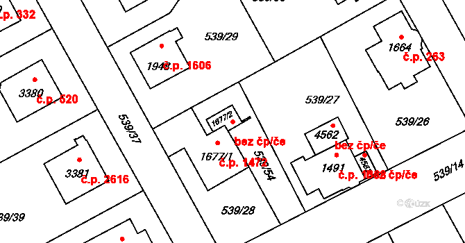 Šumperk 42027535 na parcele st. 1677/2 v KÚ Šumperk, Katastrální mapa