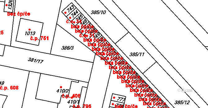 Slatiňany 43723535 na parcele st. 752 v KÚ Slatiňany, Katastrální mapa