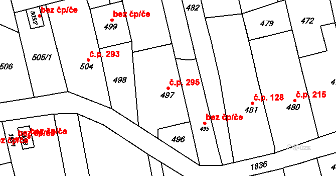 Kylešovice 295, Opava na parcele st. 497 v KÚ Kylešovice, Katastrální mapa
