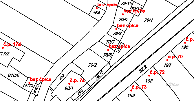 Těšetice 47484535 na parcele st. 79/6 v KÚ Těšetice u Znojma, Katastrální mapa