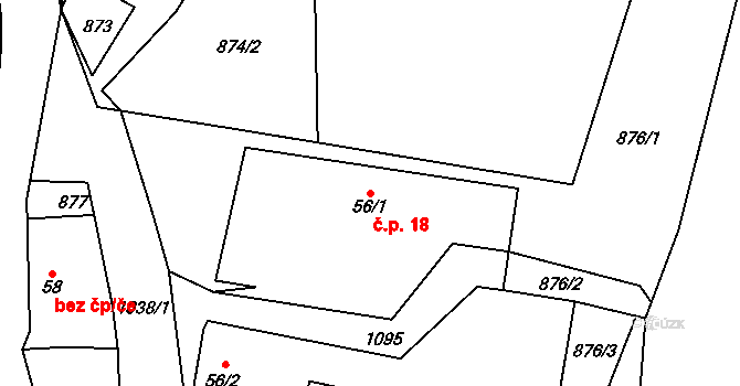 Chlum 18, Jistebnice na parcele st. 56/1 v KÚ Chlum u Jistebnice, Katastrální mapa