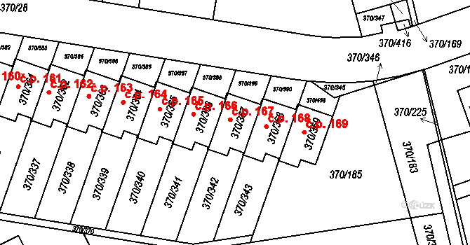 Cholupice 167, Praha na parcele st. 370/367 v KÚ Cholupice, Katastrální mapa