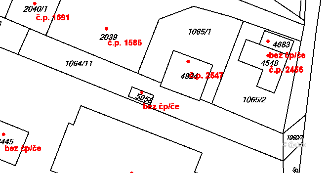 Rakovník II 2547, Rakovník na parcele st. 4824 v KÚ Rakovník, Katastrální mapa