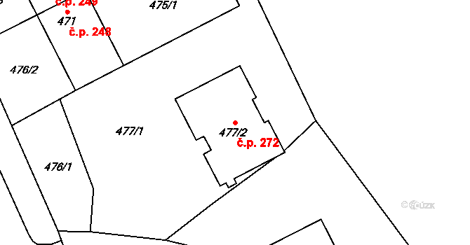 Janovice 272, Rýmařov na parcele st. 477/2 v KÚ Janušov, Katastrální mapa