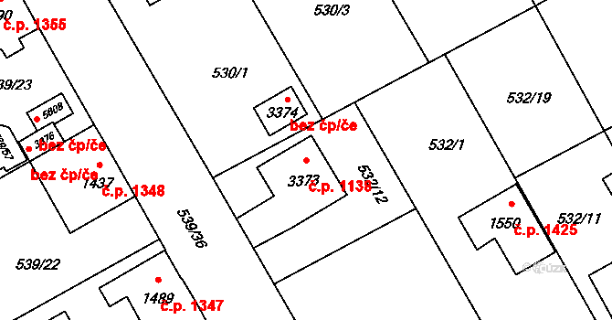 Šumperk 1138 na parcele st. 3373 v KÚ Šumperk, Katastrální mapa