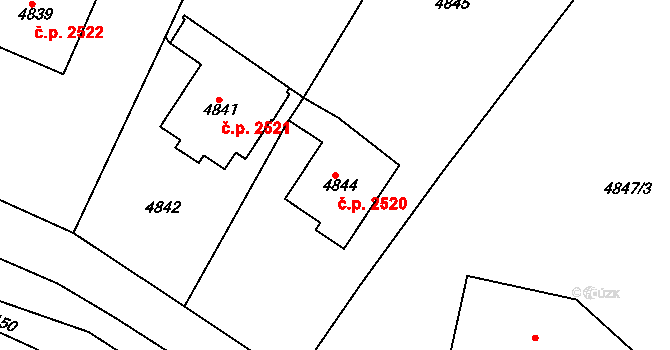 Dejvice 2520, Praha na parcele st. 4844 v KÚ Dejvice, Katastrální mapa