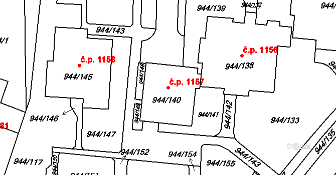 Šumbark 1157, Havířov na parcele st. 944/140 v KÚ Šumbark, Katastrální mapa