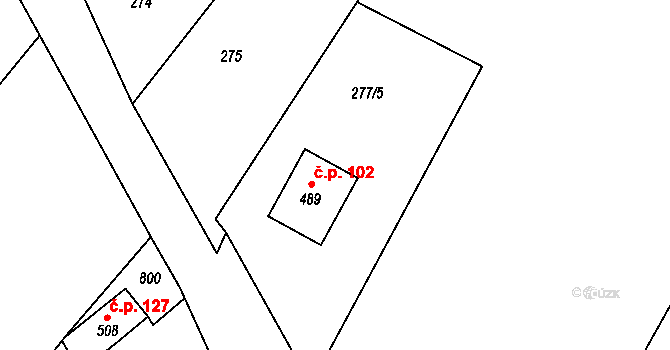 Skrochovice 102, Brumovice na parcele st. 489 v KÚ Skrochovice, Katastrální mapa