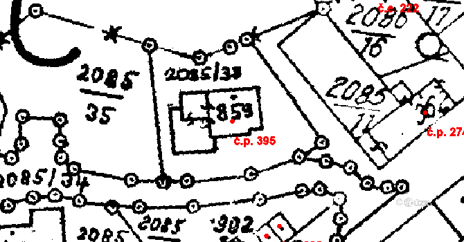 Luleč 395 na parcele st. 859 v KÚ Luleč, Katastrální mapa