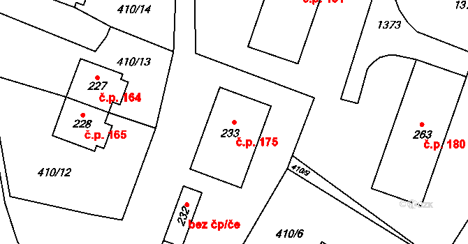 Dětřichov nad Bystřicí 175 na parcele st. 233 v KÚ Dětřichov nad Bystřicí, Katastrální mapa