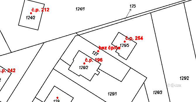 Chlebičov 49118536 na parcele st. 127 v KÚ Chlebičov, Katastrální mapa
