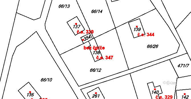Libeň 347, Libeř na parcele st. 136 v KÚ Libeň u Libeře, Katastrální mapa