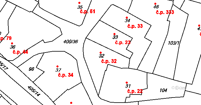 Malá Skalice 32, Česká Skalice na parcele st. 32 v KÚ Malá Skalice, Katastrální mapa