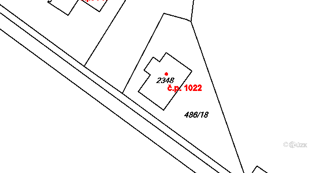 Skuteč 1022 na parcele st. 2348 v KÚ Skuteč, Katastrální mapa