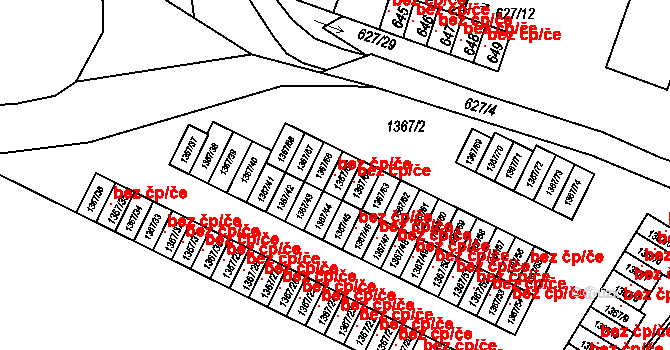 Jince 118248537 na parcele st. 1367/65 v KÚ Jince, Katastrální mapa