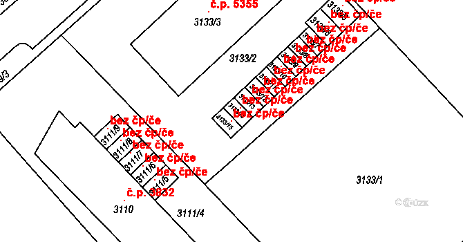 Chomutov 119278537 na parcele st. 3133/15 v KÚ Chomutov I, Katastrální mapa