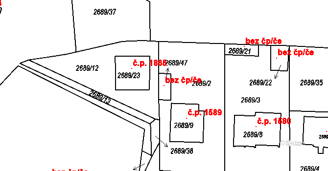 Tachov 120232537 na parcele st. 2689/47 v KÚ Tachov, Katastrální mapa