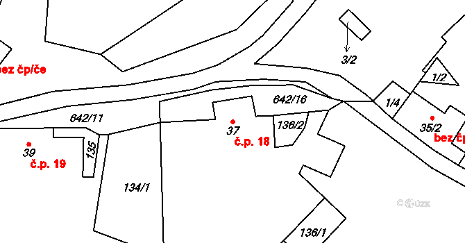 Jištěrpy 18, Chotiněves na parcele st. 37 v KÚ Jištěrpy, Katastrální mapa